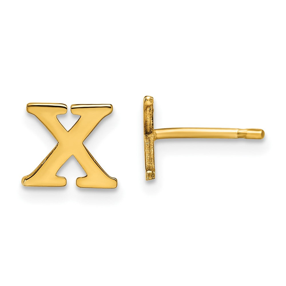 Vergoldet Sterlingsilber Buchstabe X Initiale Ohrstecker