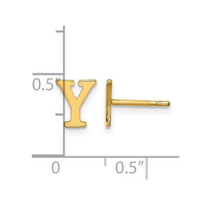 14K Gelbgold 14ky Buchstabe Y Initiale Ohrstecker