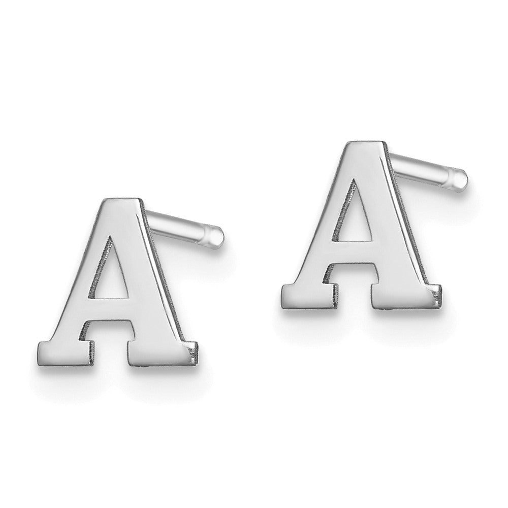 Sterlingsilber Rhodiniert Buchstabe A Initiale Ohrstecker