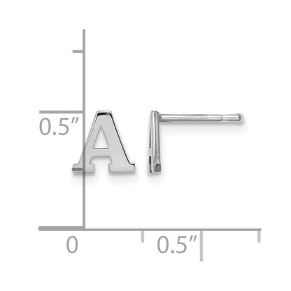 Sterlingsilber Rhodiniert Buchstabe A Initiale Ohrstecker