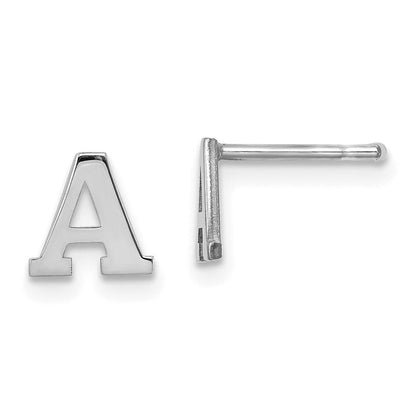 Sterlingsilber Rhodiniert Buchstabe A Initiale Ohrstecker