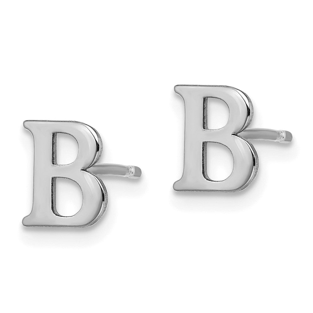 Sterlingsilber Rhodiniert Buchstabe B Initiale Ohrstecker