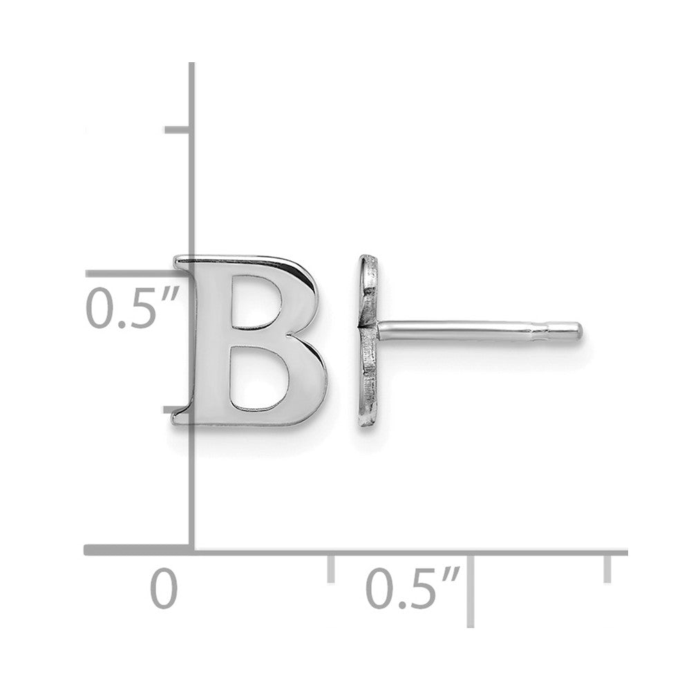 Sterlingsilber Rhodiniert Buchstabe B Initiale Ohrstecker