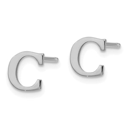 Sterlingsilber Rhodiniert Buchstabe C Initiale Ohrstecker