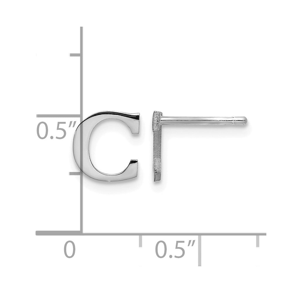 Sterlingsilber Rhodiniert Buchstabe C Initiale Ohrstecker