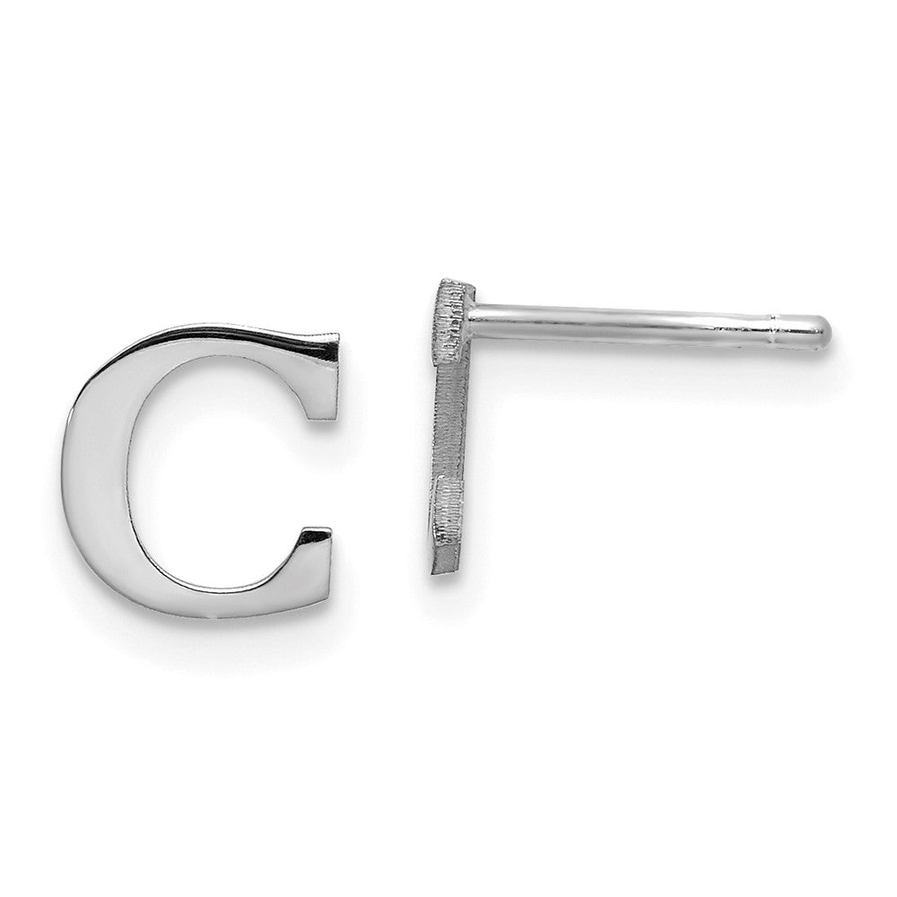 Sterlingsilber Rhodiniert Buchstabe C Initiale Ohrstecker