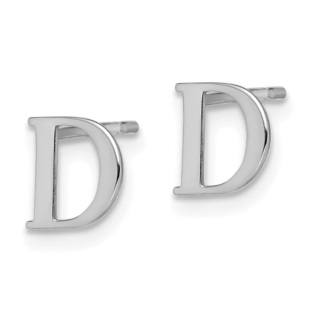 Sterlingsilber Rhodiniert Buchstabe D Initiale Ohrstecker