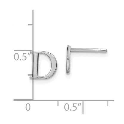 Sterlingsilber Rhodiniert Buchstabe D Initiale Ohrstecker