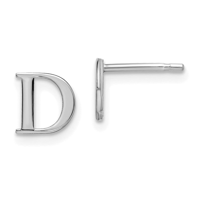 Sterlingsilber Rhodiniert Buchstabe D Initiale Ohrstecker