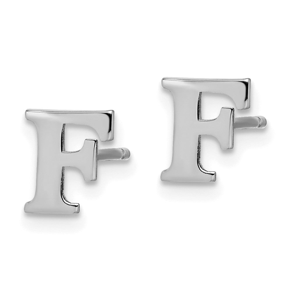 Sterlingsilber Rhodiniert Buchstabe F Initiale Ohrstecker
