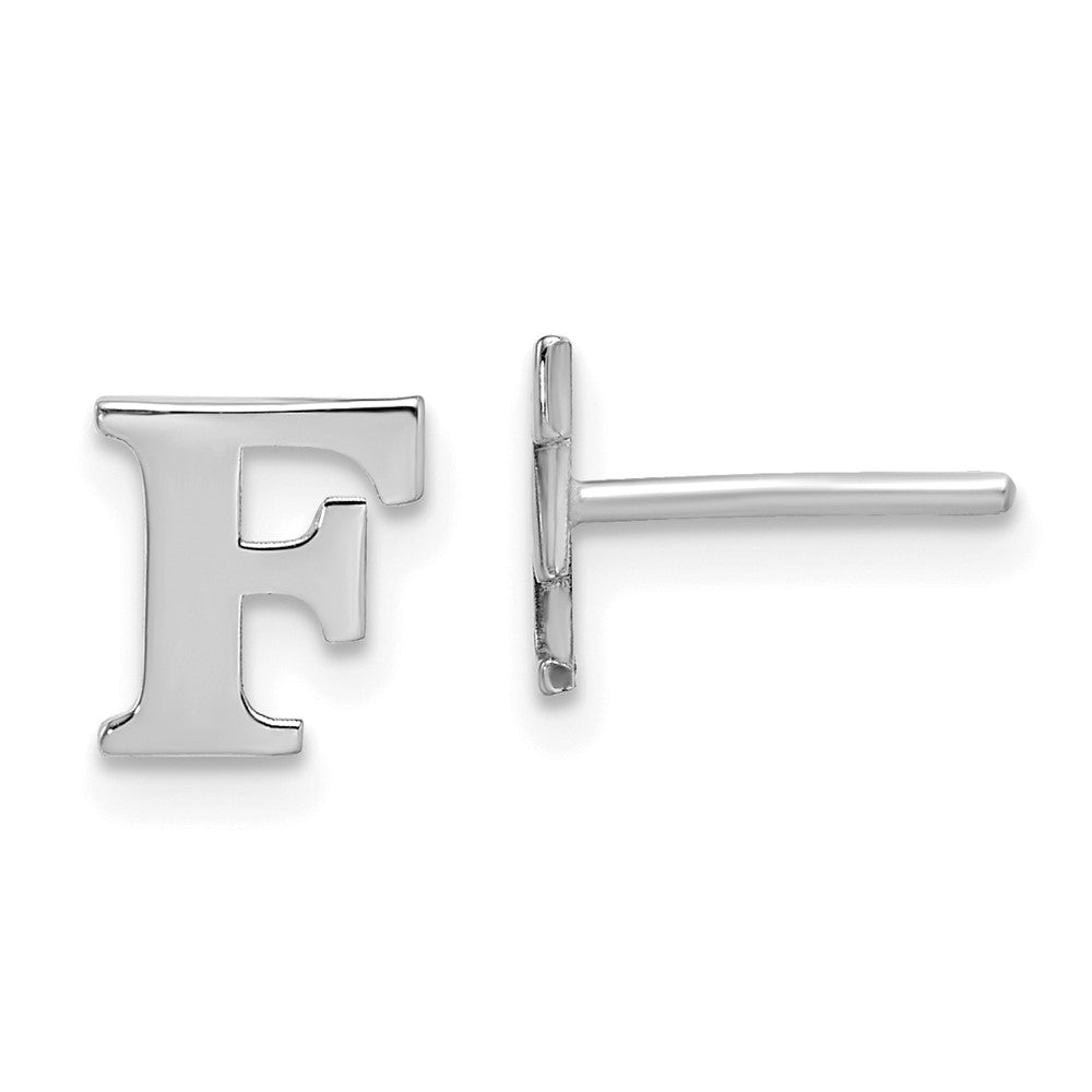 Sterlingsilber Rhodiniert Buchstabe F Initiale Ohrstecker
