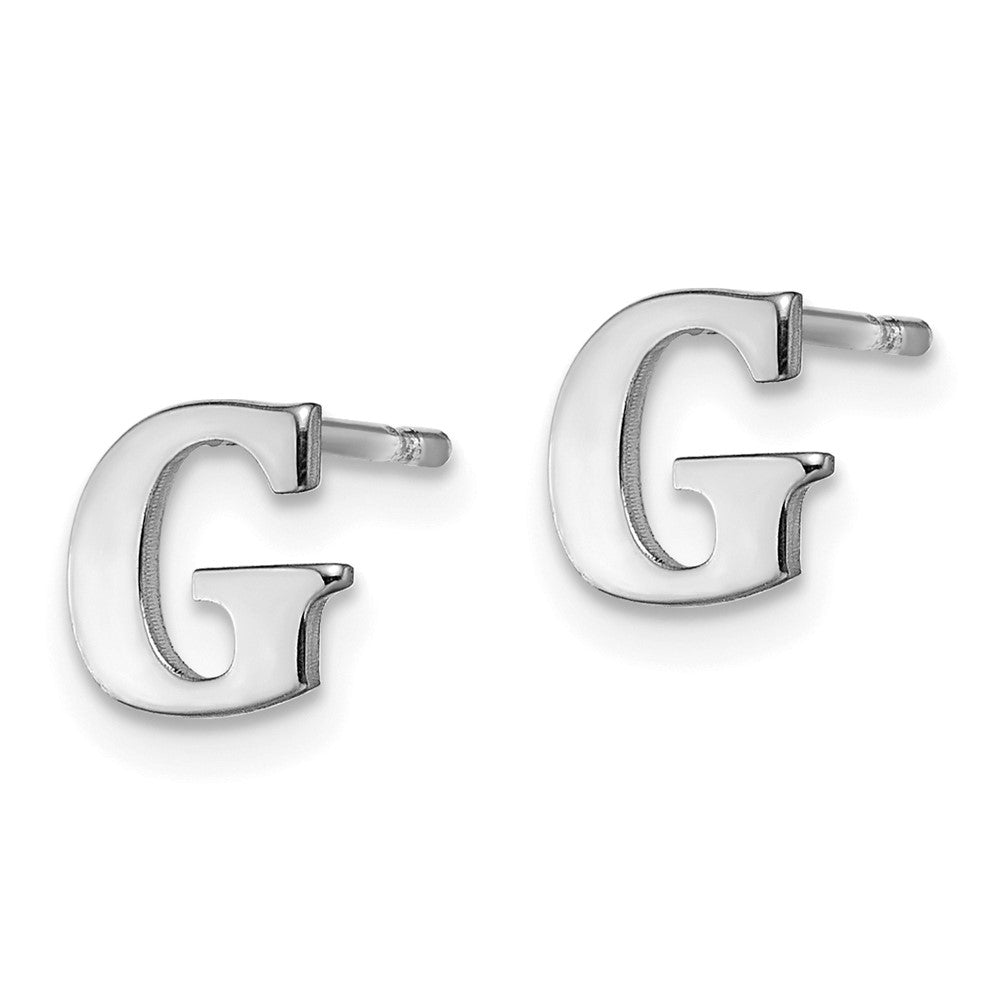 Sterlingsilber Rhodiniert Buchstabe G Initiale Ohrstecker