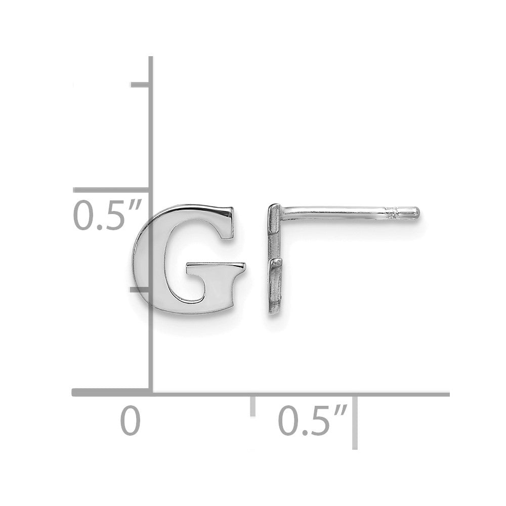 Sterlingsilber Rhodiniert Buchstabe G Initiale Ohrstecker