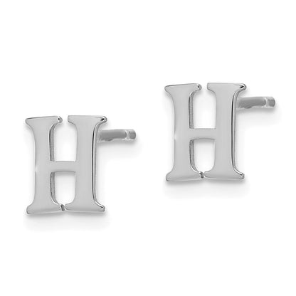 Sterlingsilber Rhodiniert Buchstabe H Initiale Ohrstecker