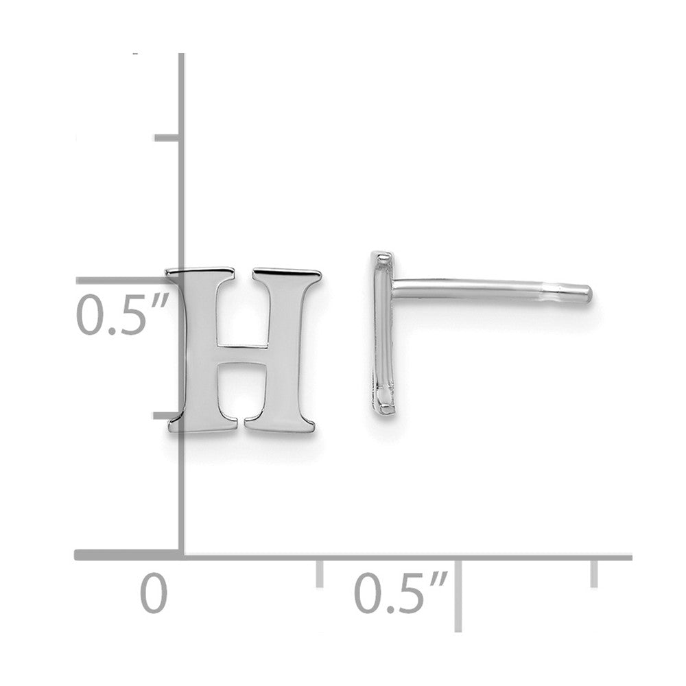 Sterlingsilber Rhodiniert Buchstabe H Initiale Ohrstecker