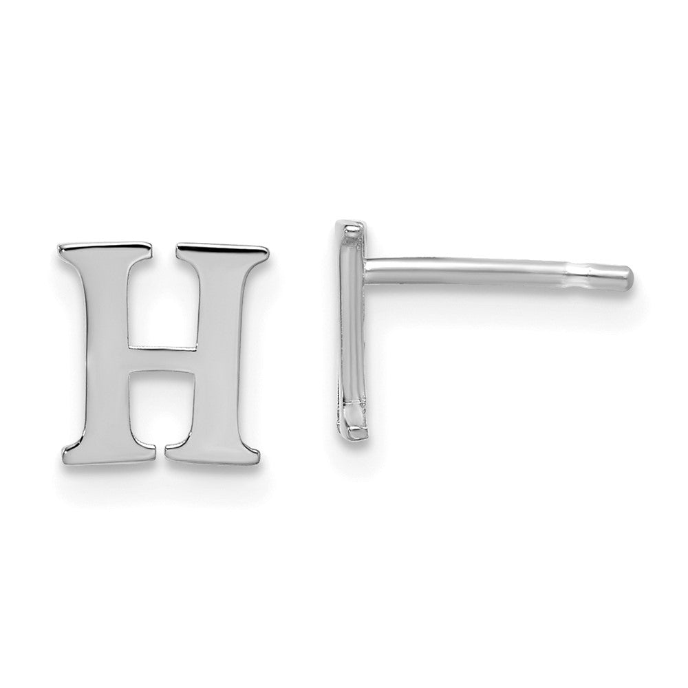 Sterlingsilber Rhodiniert Buchstabe H Initiale Ohrstecker