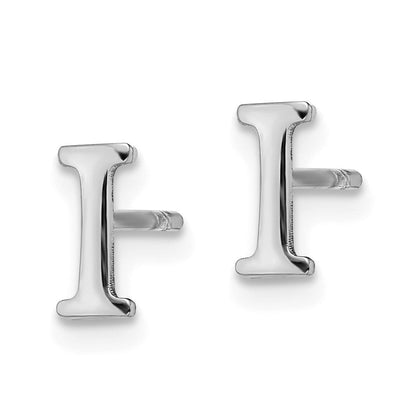 Sterlingsilber Rhodiniert Buchstabe I Initiale Ohrstecker