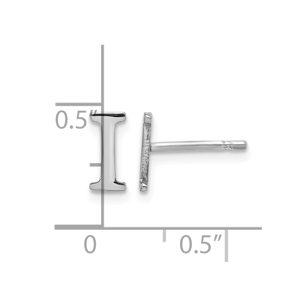 Sterlingsilber Rhodiniert Buchstabe I Initiale Ohrstecker