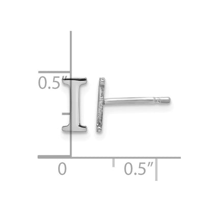 Sterlingsilber Rhodiniert Buchstabe I Initiale Ohrstecker