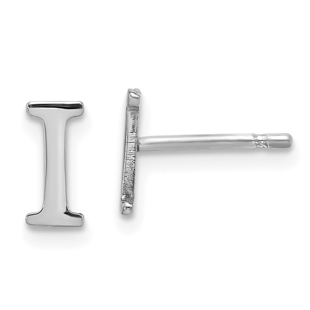 Sterlingsilber Rhodiniert Buchstabe I Initiale Ohrstecker