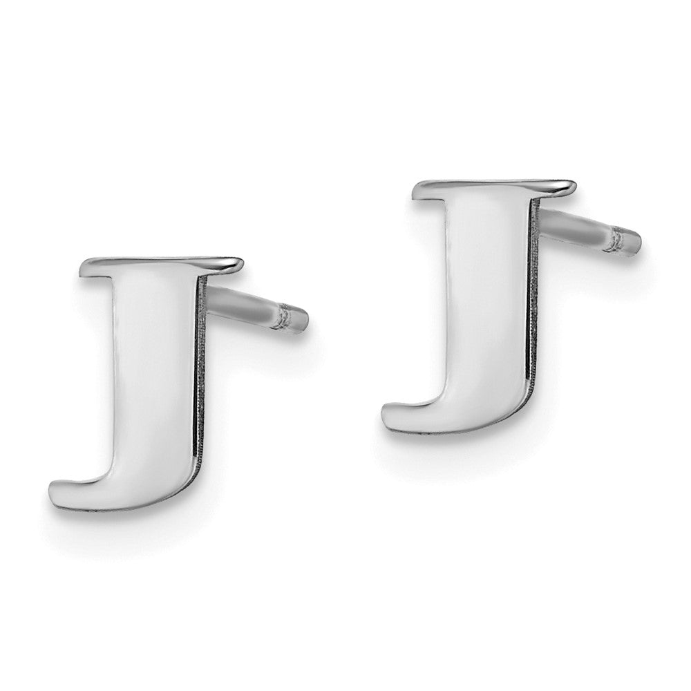 Sterlingsilber Rhodiniert Buchstabe J Initiale Ohrstecker