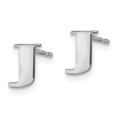 Sterlingsilber Rhodiniert Buchstabe J Initiale Ohrstecker