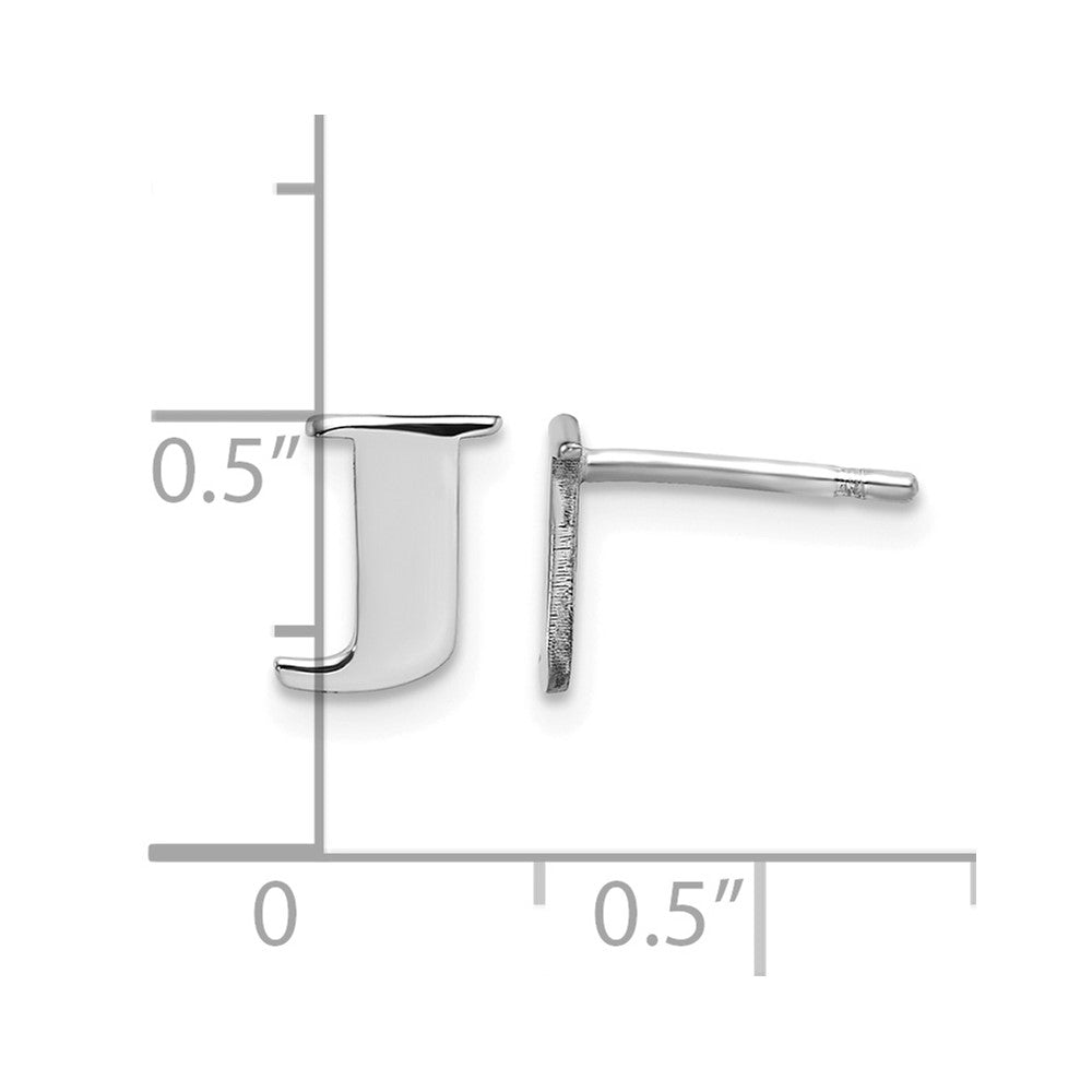 Sterlingsilber Rhodiniert Buchstabe J Initiale Ohrstecker