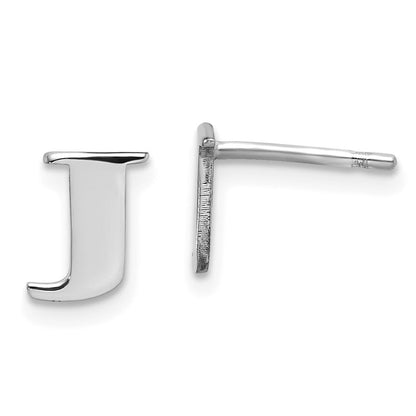 Sterlingsilber Rhodiniert Buchstabe J Initiale Ohrstecker