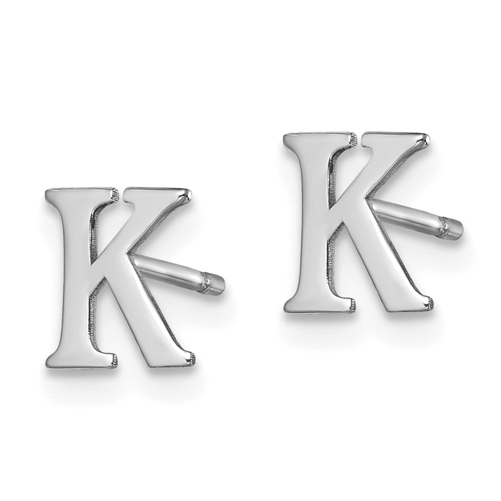 Sterlingsilber Rhodiniert Buchstabe K Initiale Ohrstecker