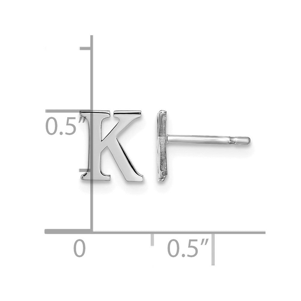 Sterlingsilber Rhodiniert Buchstabe K Initiale Ohrstecker
