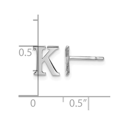 Sterlingsilber Rhodiniert Buchstabe K Initiale Ohrstecker