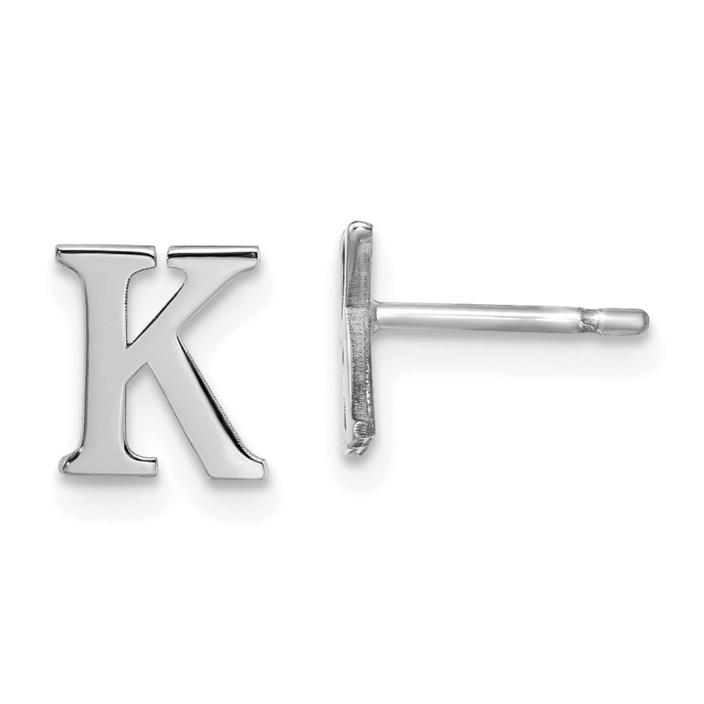 Sterlingsilber Rhodiniert Buchstabe K Initiale Ohrstecker