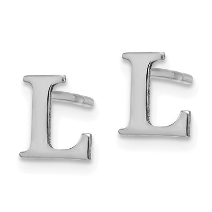 14K Weißgold 14kw Buchstabe L Initiale Ohrstecker