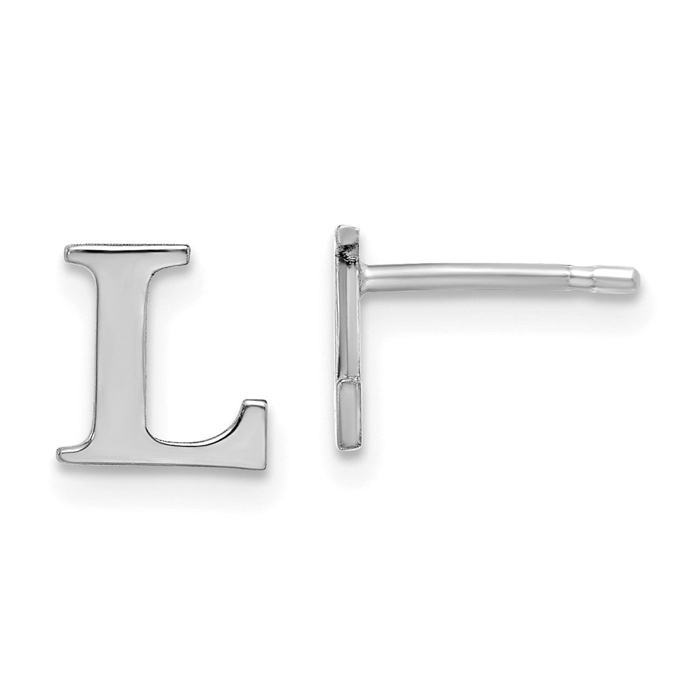 14K Weißgold 14kw Buchstabe L Initiale Ohrstecker