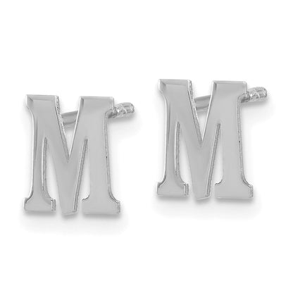 Sterlingsilber Rhodiniert Buchstabe M Initiale Ohrstecker