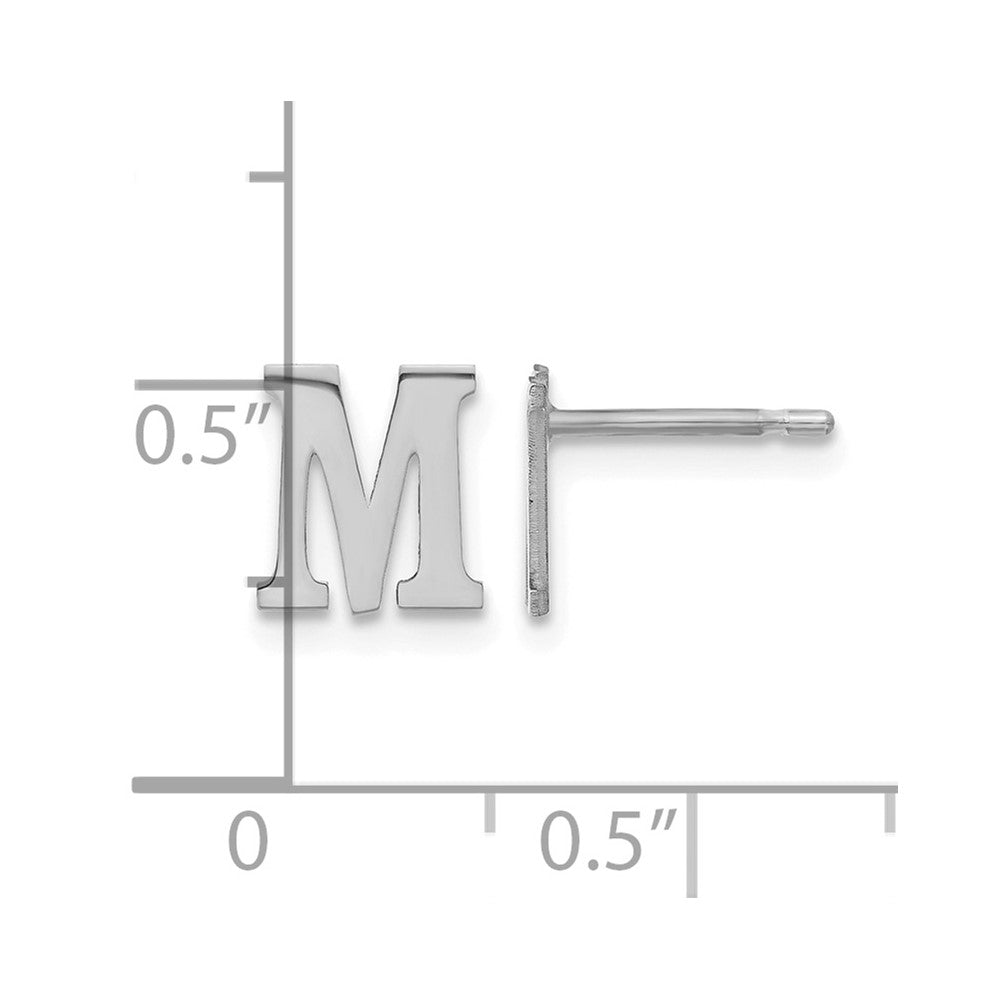Sterlingsilber Rhodiniert Buchstabe M Initiale Ohrstecker