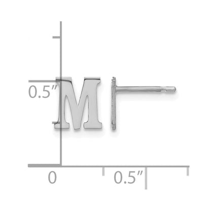 Sterlingsilber Rhodiniert Buchstabe M Initiale Ohrstecker