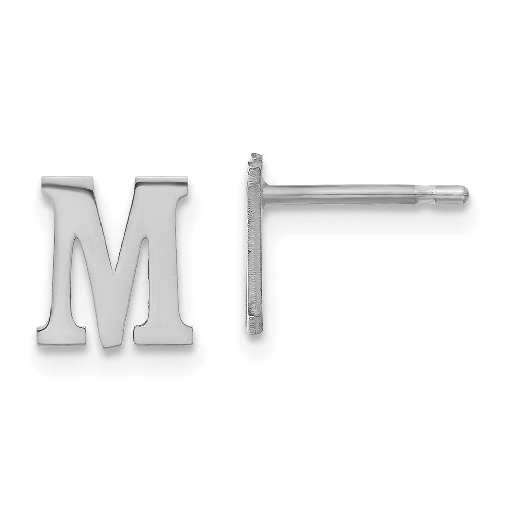 Sterlingsilber Rhodiniert Buchstabe M Initiale Ohrstecker