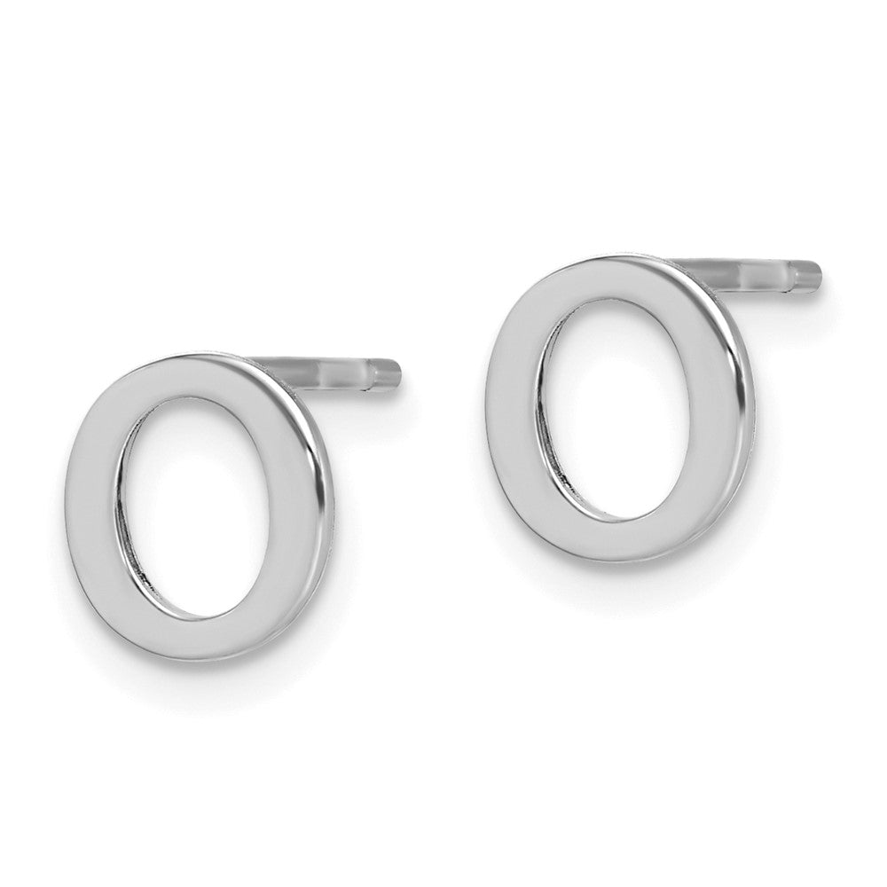 14K Weißgold 14kw Buchstabe O Initiale Ohrstecker