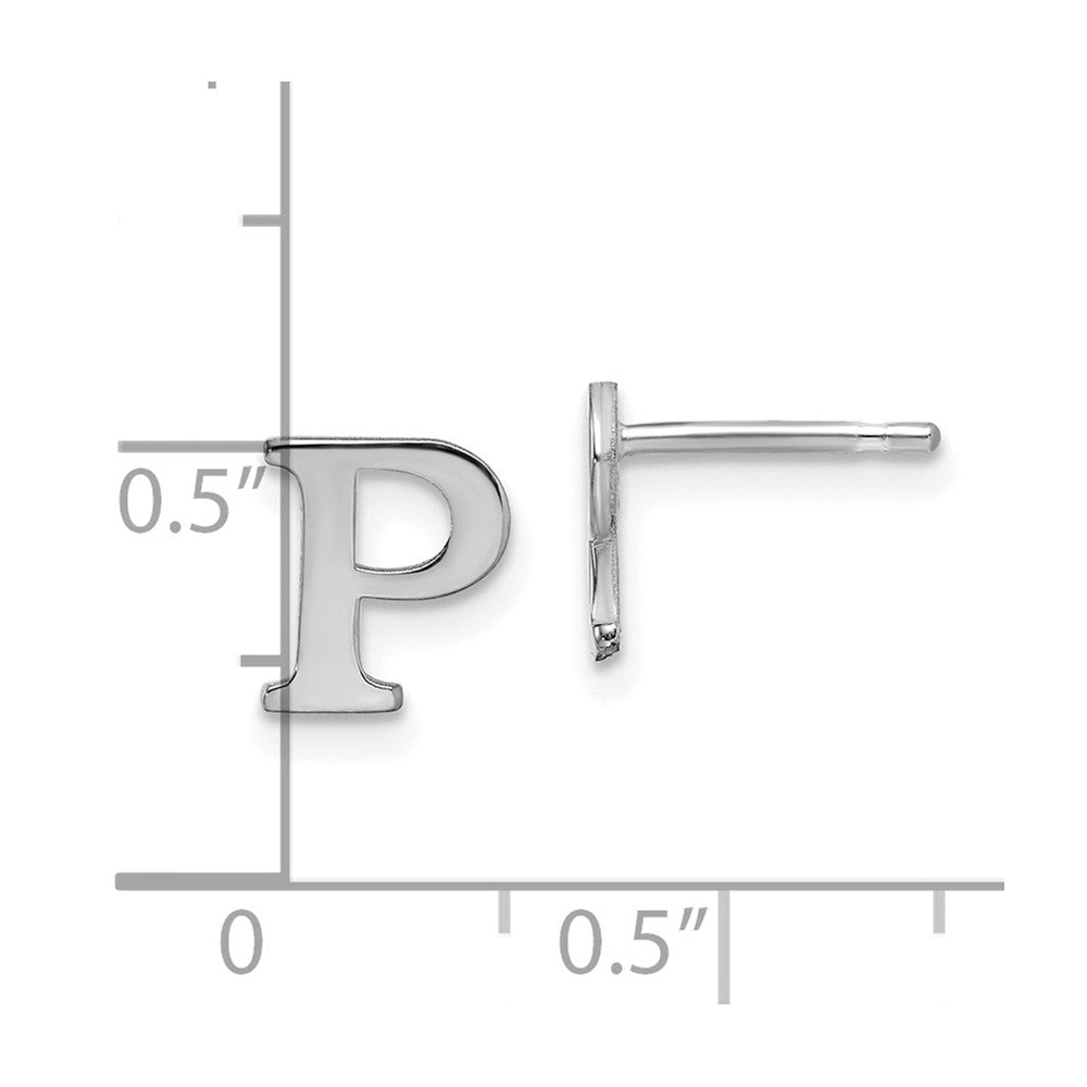 Sterlingsilber Rhodiniert Buchstabe P Initiale Ohrstecker