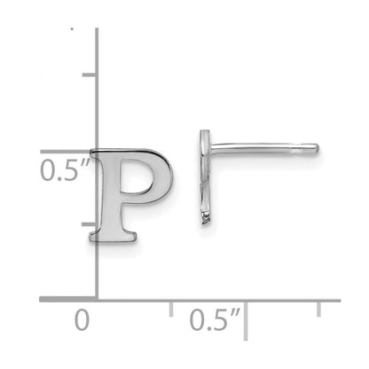 Sterlingsilber Rhodiniert Buchstabe P Initiale Ohrstecker