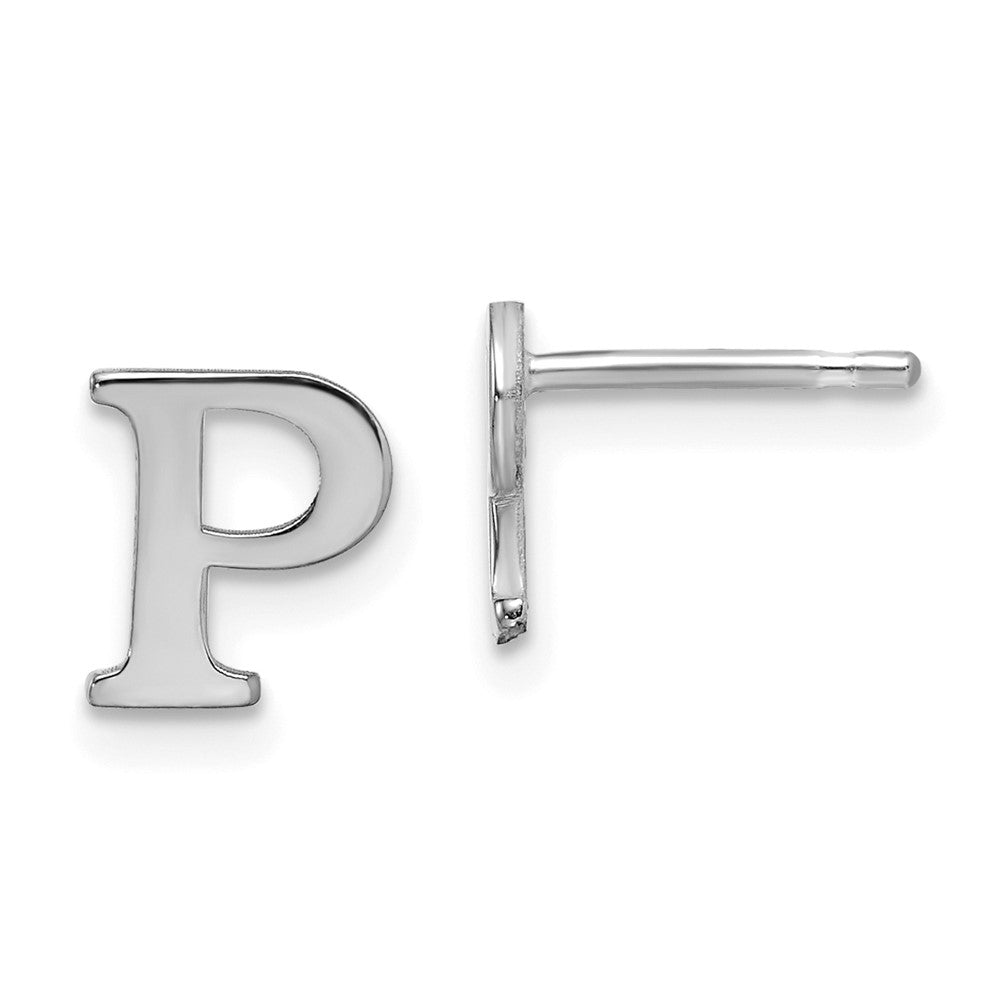 14K Weißgold 14kw Buchstabe P Initiale Ohrstecker