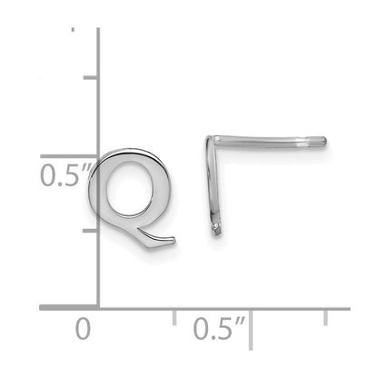 Sterlingsilber Rhodiniert Buchstabe Q Initiale Ohrstecker