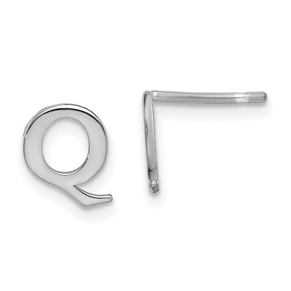 Sterlingsilber Rhodiniert Buchstabe Q Initiale Ohrstecker