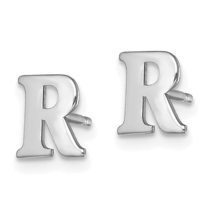 Sterlingsilber Rhodiniert Buchstabe R Initiale Ohrstecker