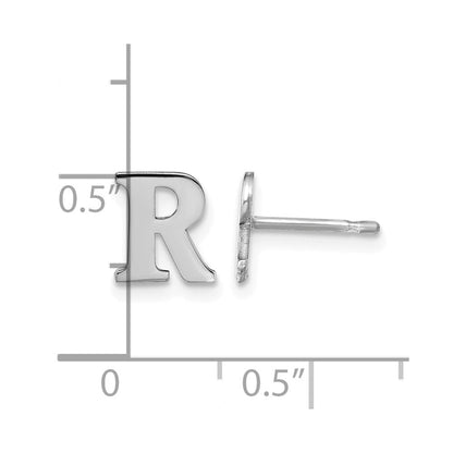 Sterlingsilber Rhodiniert Buchstabe R Initiale Ohrstecker