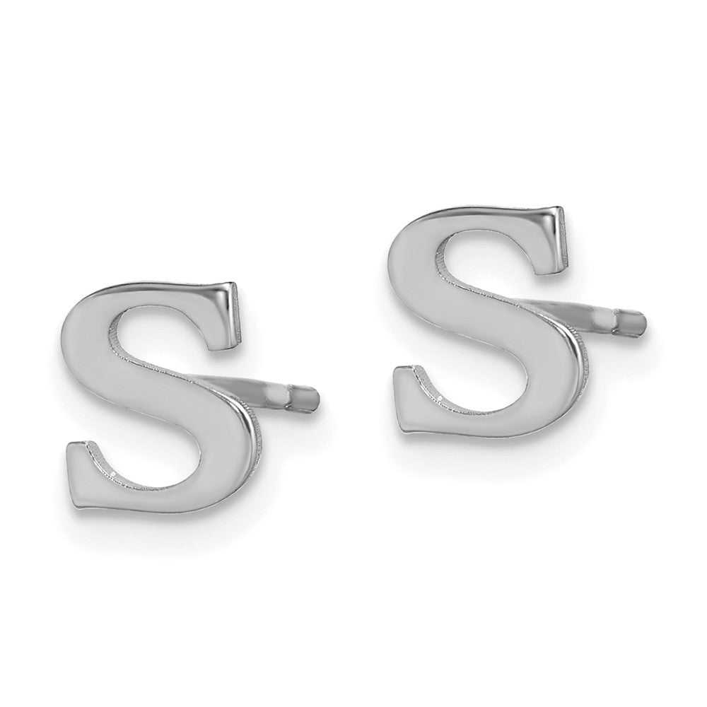 Sterlingsilber Rhodiniert Buchstabe S Initiale Ohrstecker