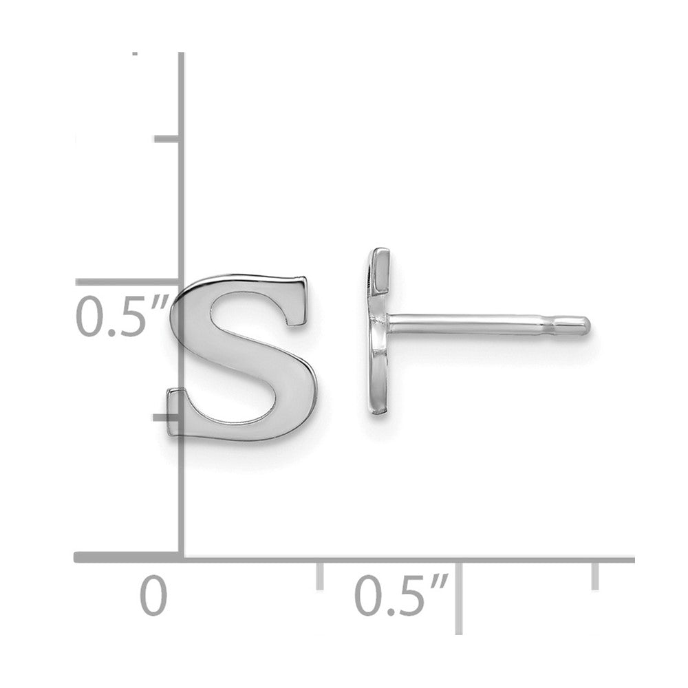 Sterlingsilber Rhodiniert Buchstabe S Initiale Ohrstecker