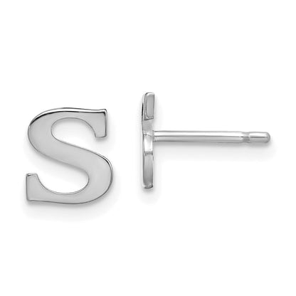 Sterlingsilber Rhodiniert Buchstabe S Initiale Ohrstecker