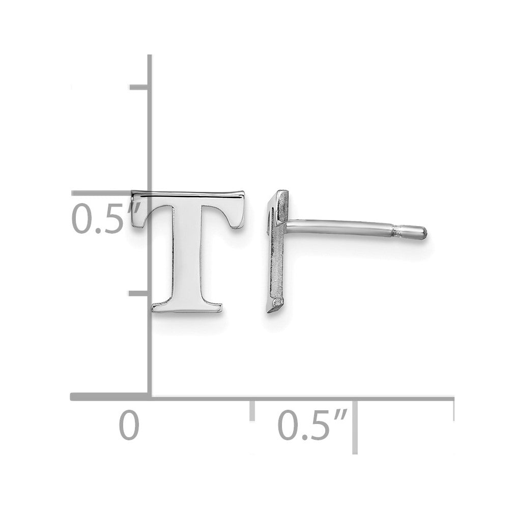 Sterlingsilber Rhodiniert Buchstabe T Initiale Ohrstecker